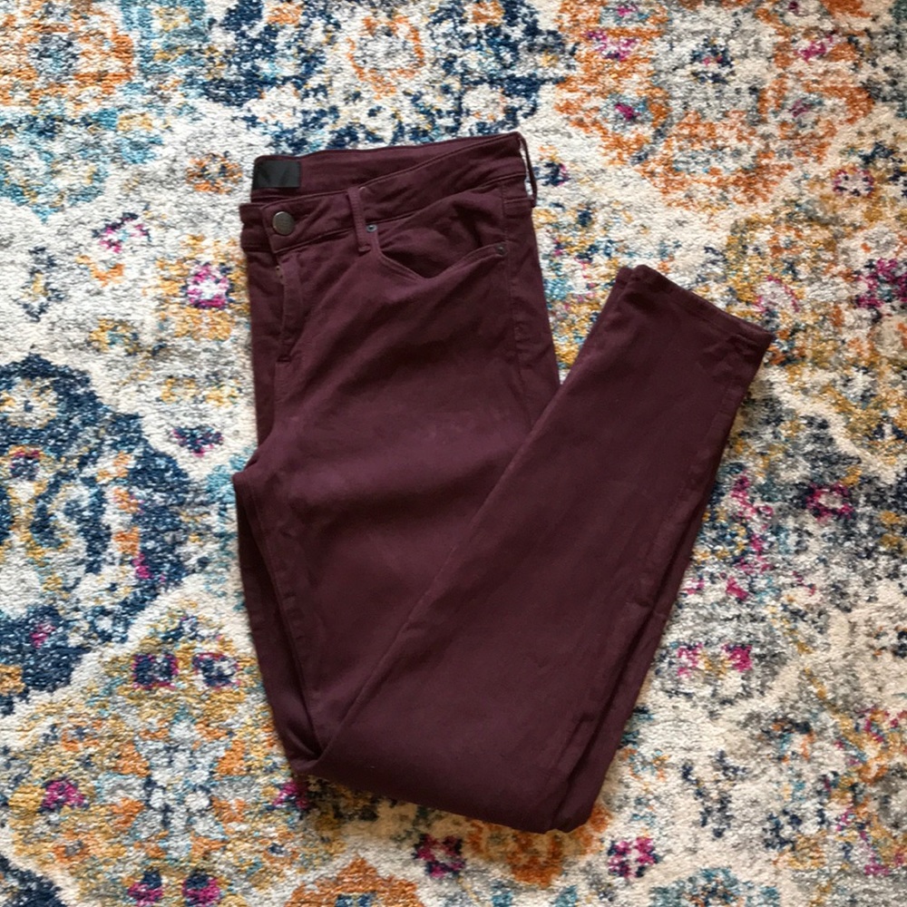 Vince Burgandy Skinny Jeans